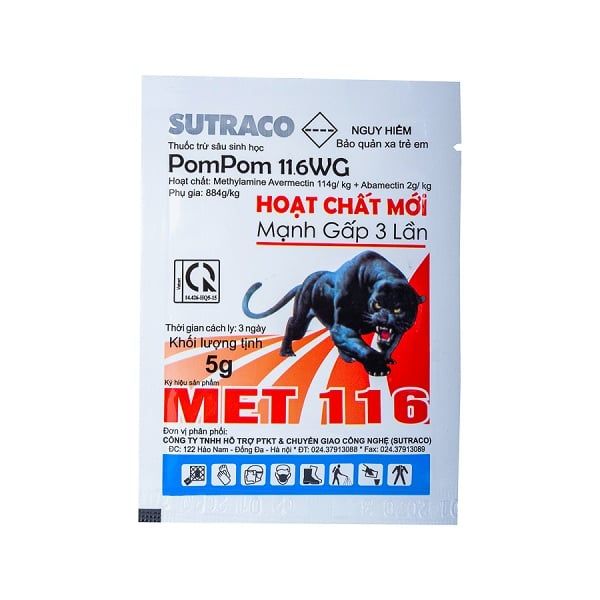 Thuốc Trừ Sâu Sinh Học Met 116 - Trừ Bọ Trĩ Trên Thanh Long - MET 116 Gói 5g