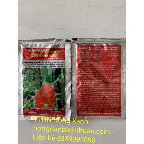 Lấy ba tai đầu Thanh long - phân bón SAGIKO 10-30-20 - SAGIKO LẤY 3 TAI ĐẦU
