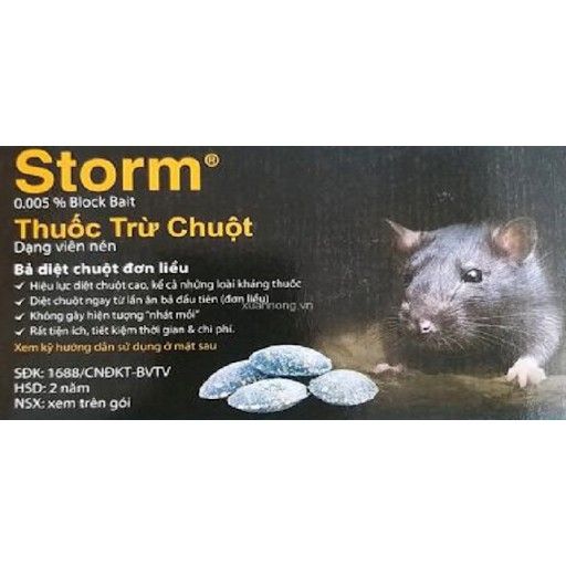 (combo 10 gói) Thuốc diệt chuột Storm (20 viên), thuốc chuột Storm