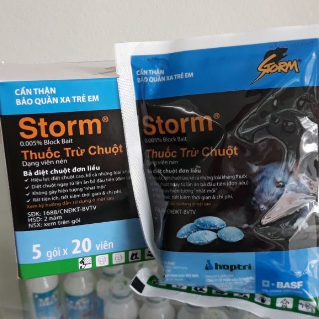 (combo 10 gói) Thuốc diệt chuột Storm (20 viên), thuốc chuột Storm