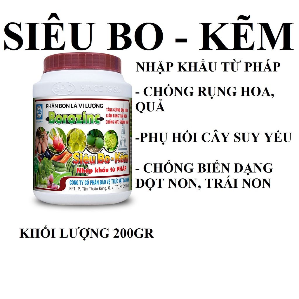 Phân bón lá Phục Hồi Cây Suy yếu Siêu Bo - kẽm (nhập khẩu từ pháp)