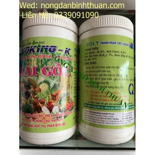 Bioking - K Rải Gốc - Phân Hữu Cơ Sinh học Rải Gốc giúp cho cây trồng giúp ra rễ, giải độc phèn, ngộ độc hữu cơ