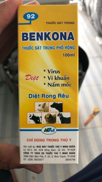 Benkona 100ml sát khuẩn - SÁT KHUẨN GIÁ THỂ TRỒNG LAN