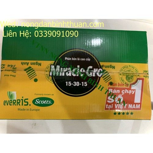 Phân Bón Lá MIRACLE-GRO 15-30-15 Hộp 100 gói