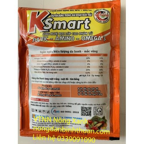 Ksmart Tăng Tốc To chuyên dùng cho giai đoạn nuôi trái thanh long - Ksmart