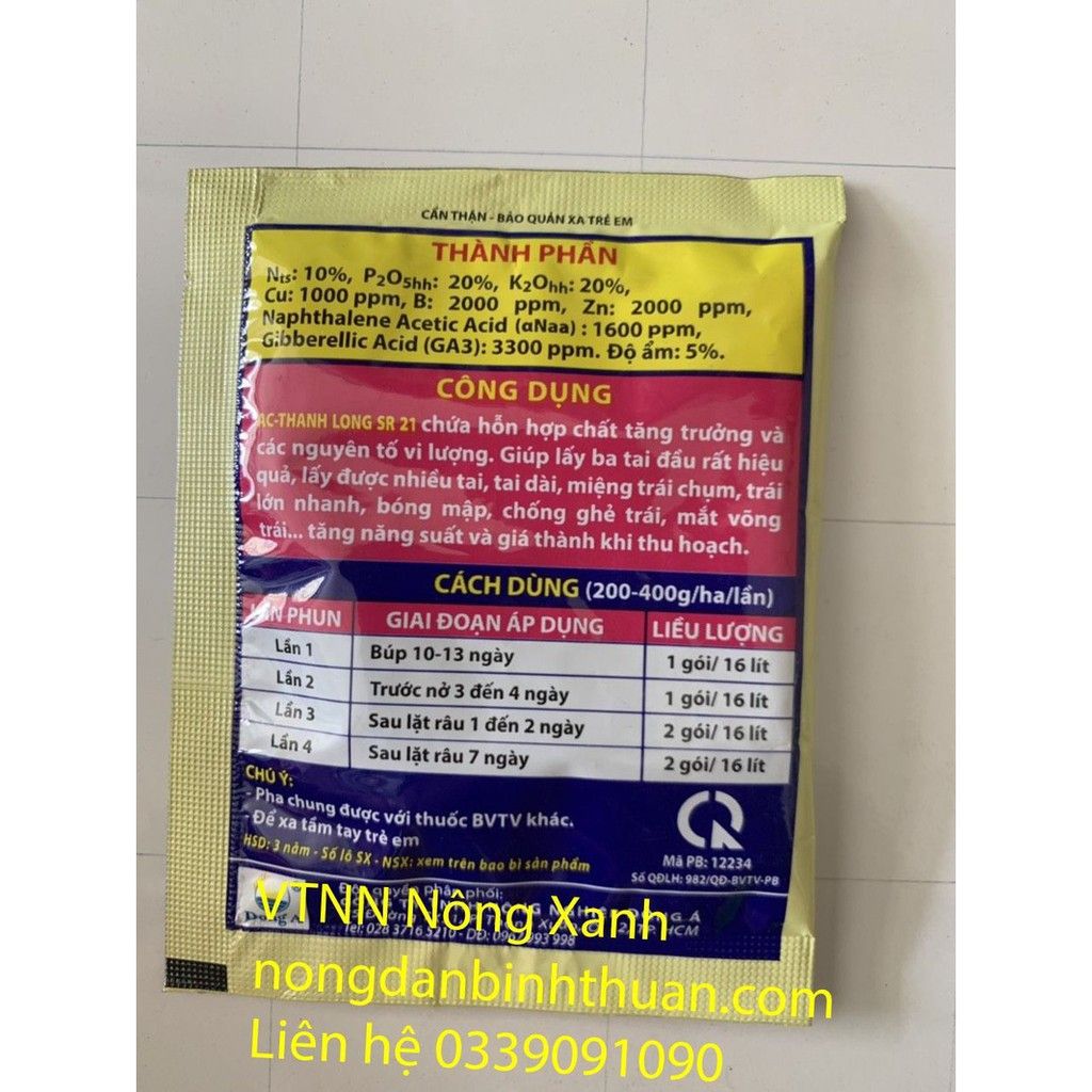 Thuốc Lấy Ba Tai Đầu Siêu Đẹp Công ty Hóa Sinh Á Châu CHUYÊN DÙNG CHO TRÁI THANH LONG