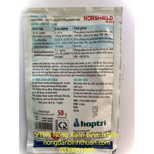 NỌC SIÊU, ĐỒNG ĐỎ trừ bệnh cây trồng Norshield 86.2WG - NORSHIELD