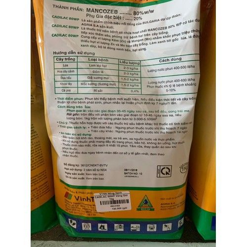 Thuốc trừ bệnh CADILAC 80WP VÀNG 1KG