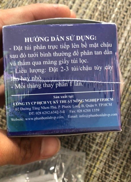 Phân bón túi lọc cho Lan ( 3 Hộp HK2)