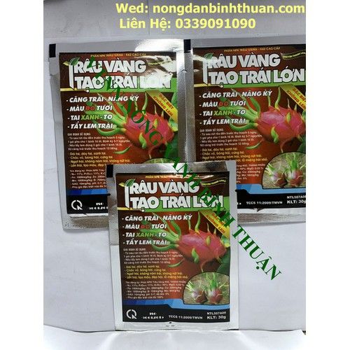Tạo trái lớn - lên màu trái - Tạo lớn trái Trâu Vàng 3 gói