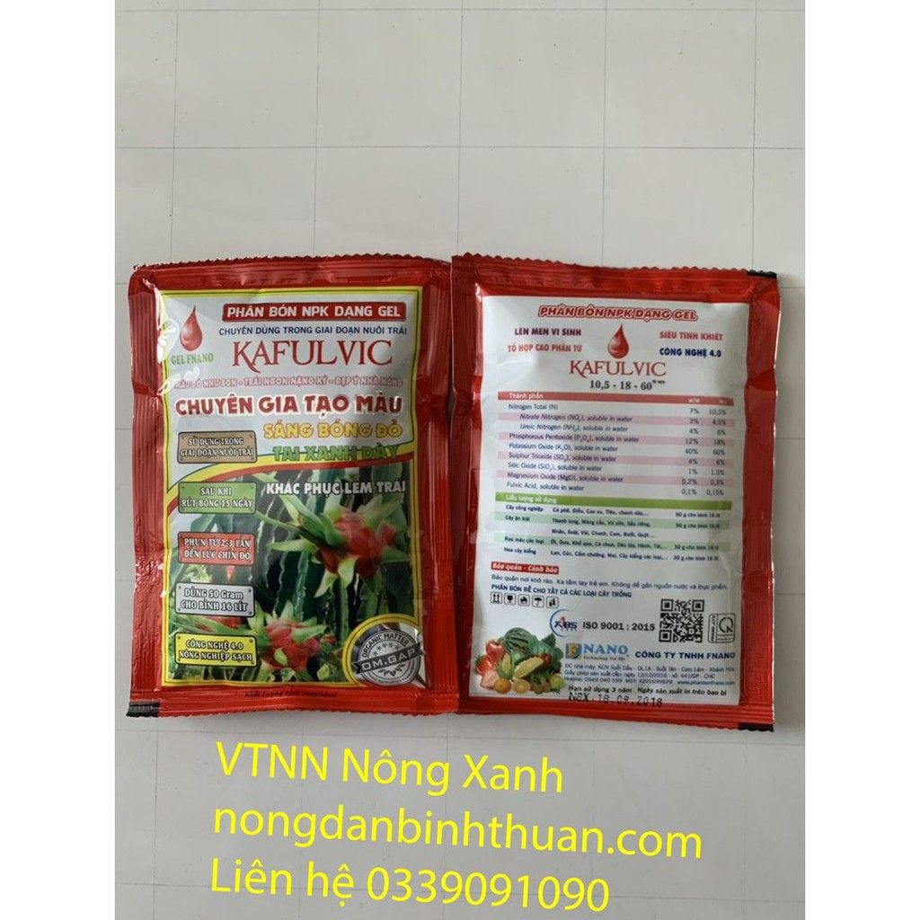 KAFULVIC - chuyên gia tạo màu trái thanh Long - Sáng bóng đỏ- tai xanh - khắc phục lem trái