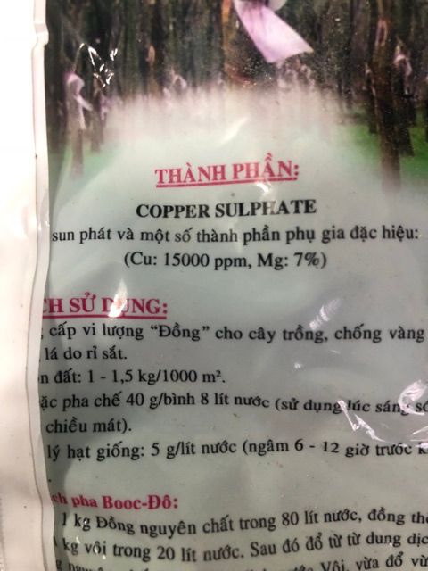 đồng sunphat pha booc đô trừ nấm