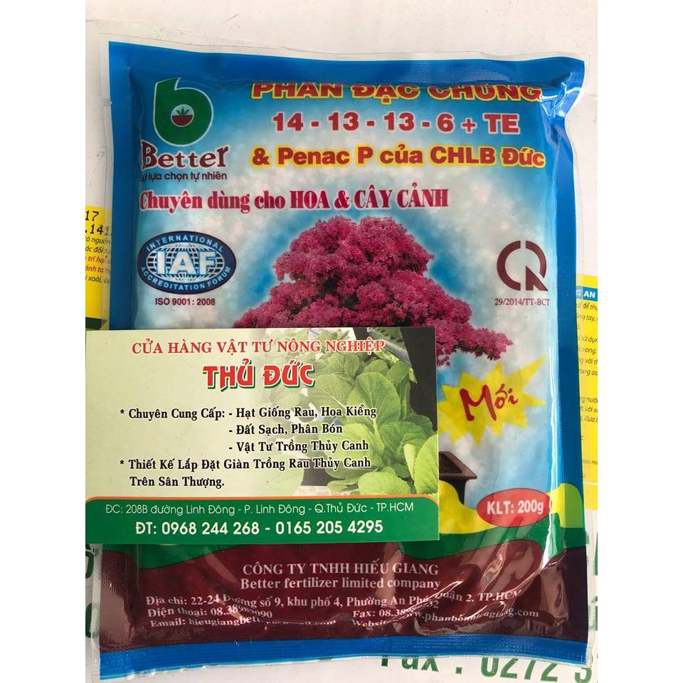 Phân Bón NPK Cao Cấp 14-13-13- TE ( gói 200gr)