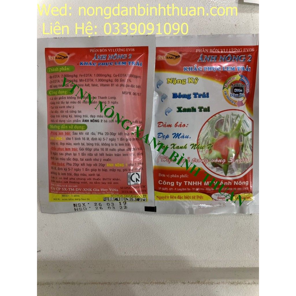 Ánh Nông 2 phân bón lá chuyên dùng cho thanh long