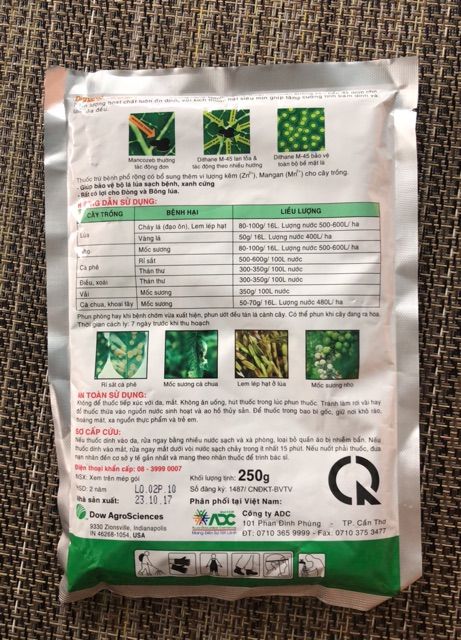 Dithane M45 đặc trị bệnh thán thư, mốc sương, Rỉ sắt