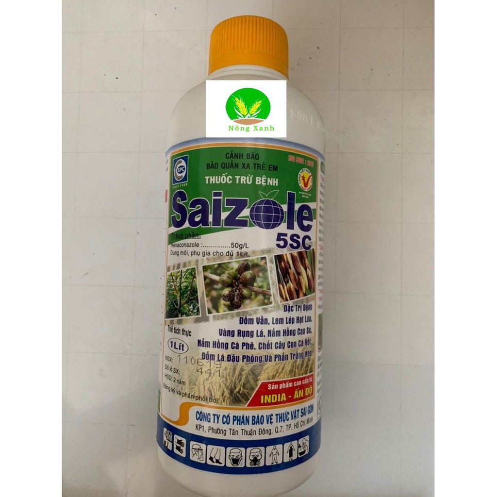 Saizole 5SC Trừ bệnh cây trồng hoạt chất hexaxonazole chai 1 lít