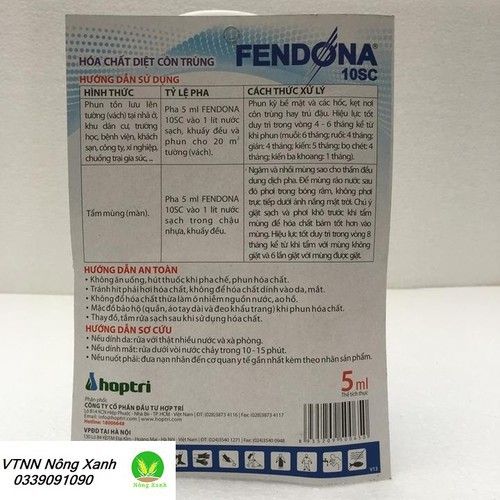 Chế phẩm trừ muỗi, côn trùng Fendona 10SC gói 5ml