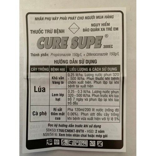 Trừ bệnh Nấm đồng tiền trên thanh long CURE SUPER 300EC - Hộp 10 gói - cure hộp