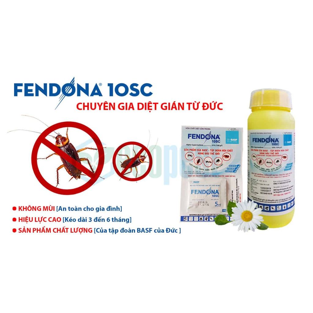 Fendona 10SC chai 50ml - Diệt muỗi, gián, ruồi, kiến, bọ chét