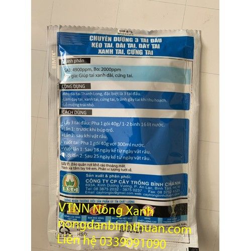 Chuyên dưỡng 3 tai đầu - Kéo tai - Dày Tai - Dài tai- Xanh Tai- Cứng Tai chuyên dùng cho Thanh long