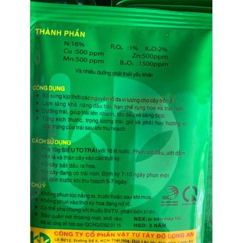 Phân bón lá siêu to trái - Dùng cho mọi cây trồng