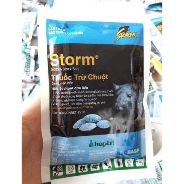 (combo 10 gói) Thuốc diệt chuột Storm (20 viên), thuốc chuột Storm