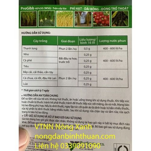 Pro Gibb 40% SG (2,5g) - GA3 Cốm