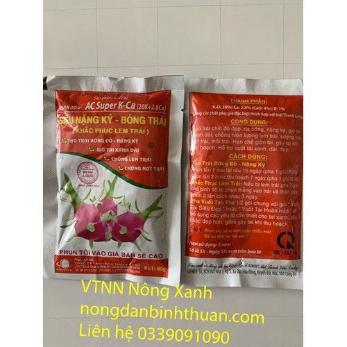 Siêu Nặng ký - bóng - trái khắc phục lem chuyên dùng cho trái thanh long - AC SUPER K-CA