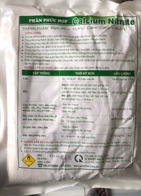 Canxi nitrat, Calcium nitrate CaNo3 chuyên dùng pha dung dịch thuỷ canh - Canxi isarel