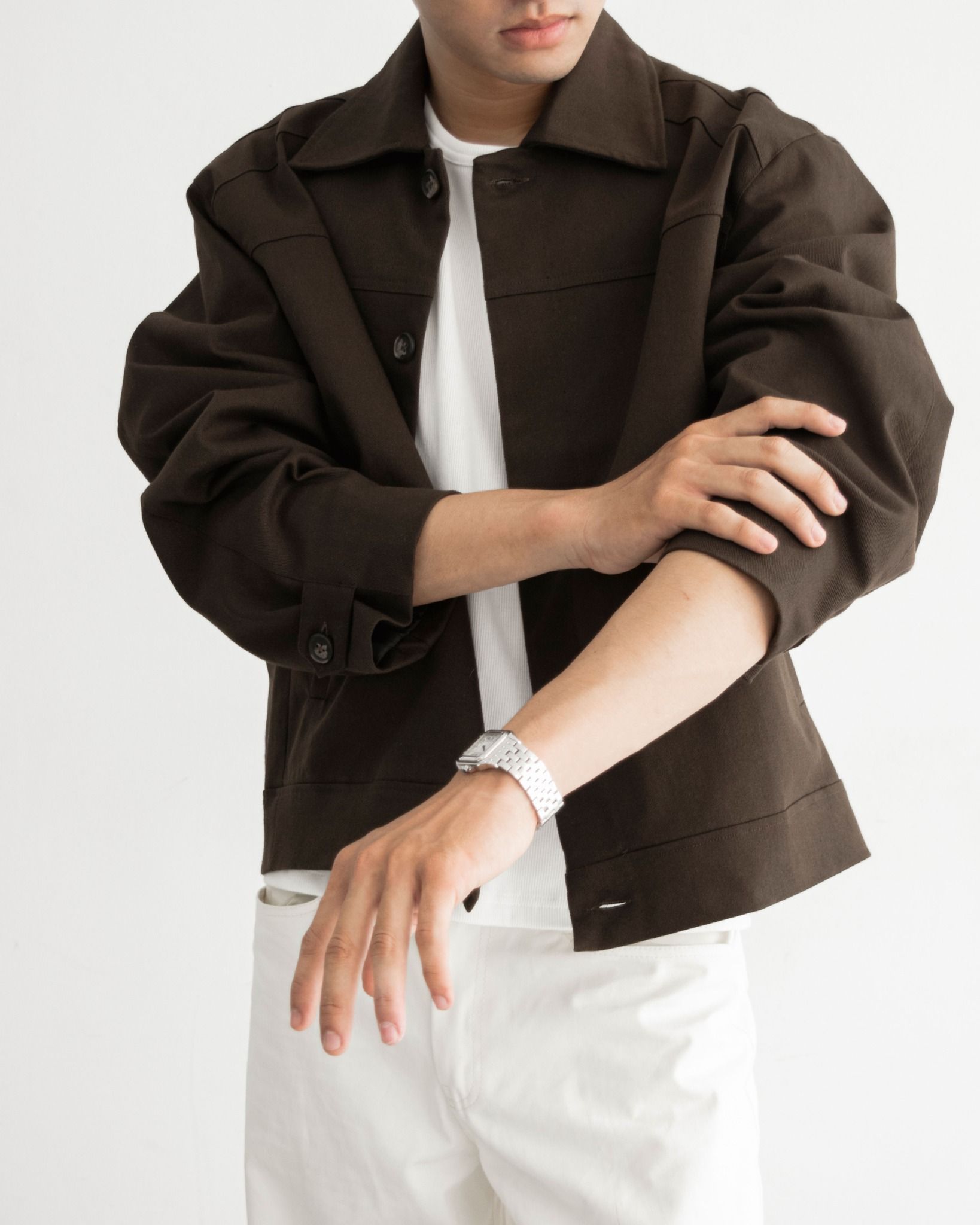 BEGINNING CROPPED JACKET | BROWN