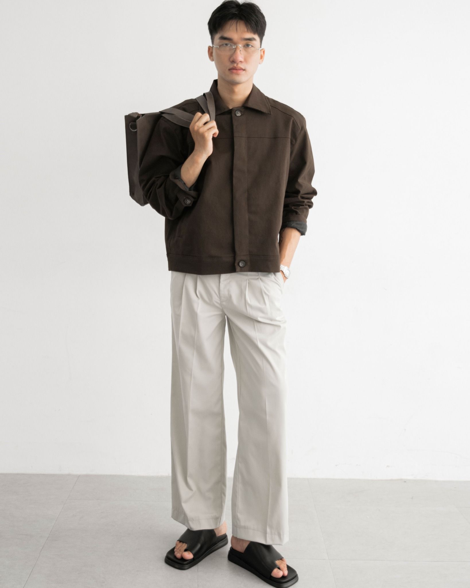 BEGINNING CROPPED JACKET | BROWN