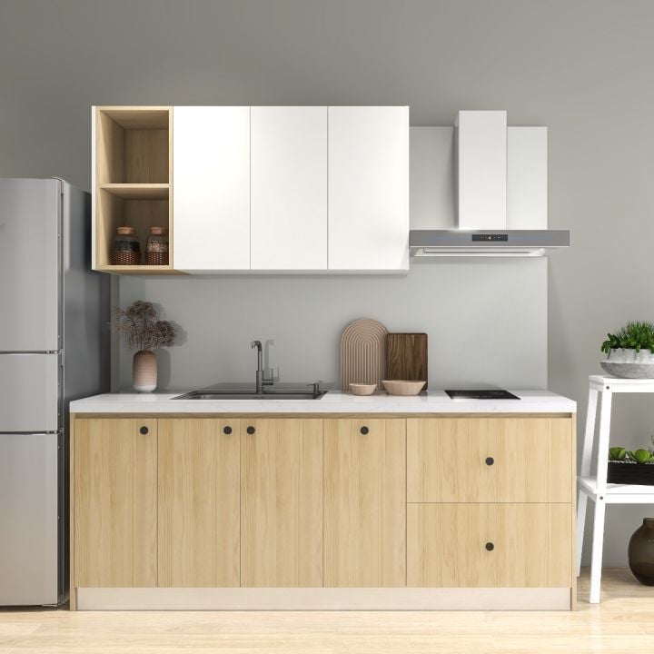 Tủ bếp gỗ công nghiệp