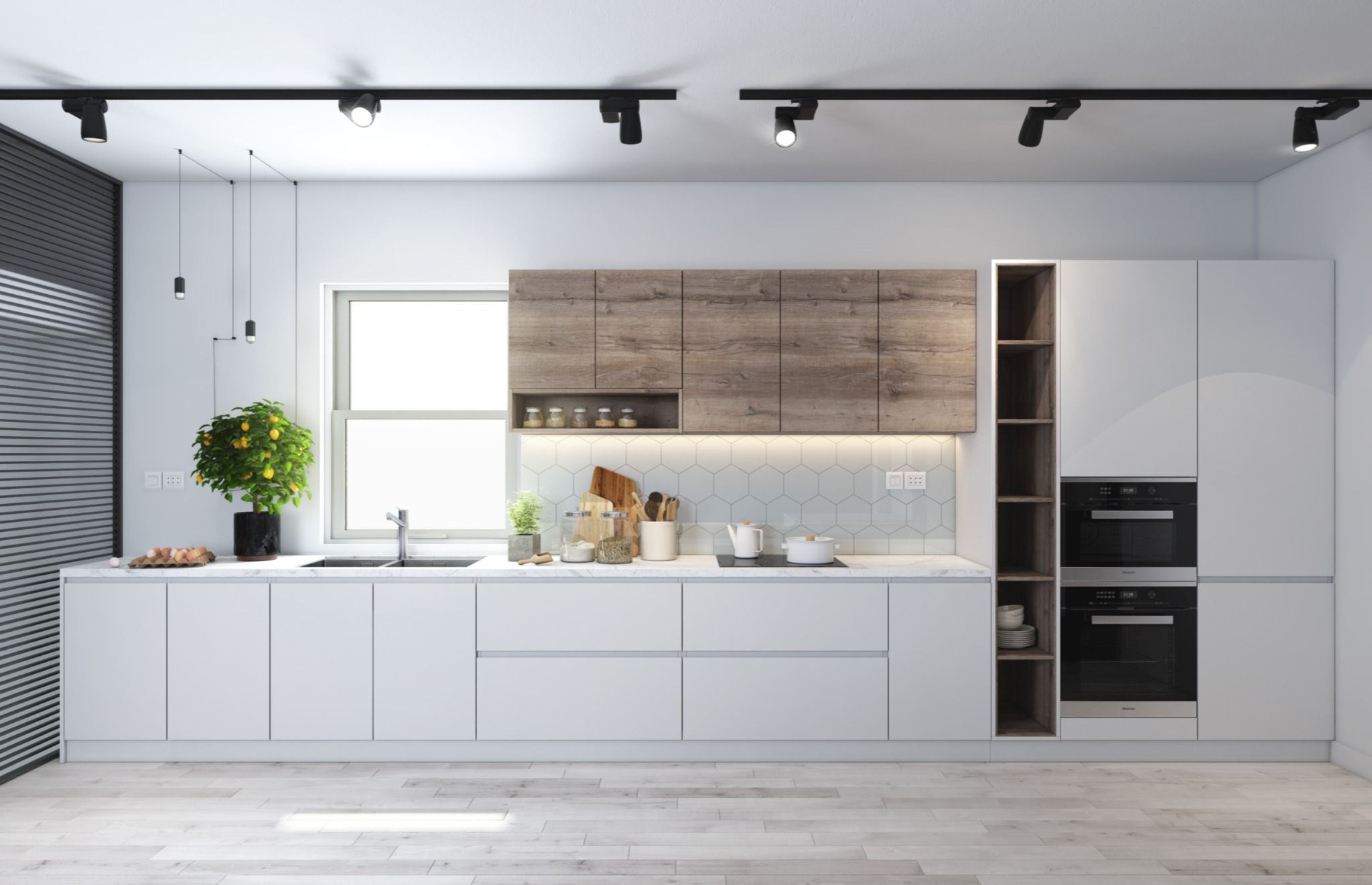 Tủ bếp gỗ công nghiệp