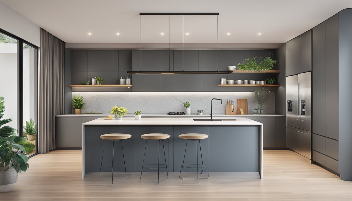Tủ bếp gỗ công nghiệp