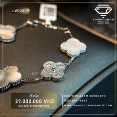 LW12009 - Lắc tay VanCleef ngọc trai kim cương thiên nhiên
