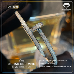 LW12006-Lắc đinh C.A.R.T.I.E.R 10K cứng full Moissanite