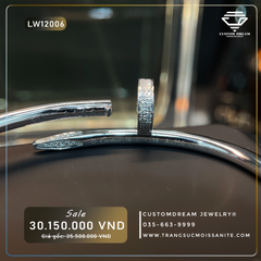 LW12006-Lắc đinh C.A.R.T.I.E.R 10K cứng full Moissanite