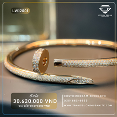 LW12001- C.A.R.T.I.E.R đinh 10k Moissanite bản cứng