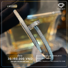 LW12006-Lắc đinh C.A.R.T.I.E.R 10K cứng full Moissanite