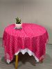 Khăn Trải Bàn ren bông hồng khổ 160 cắt kích thước 160-160cm Khăn Bàn Nhà Hàng Gia Chánh tiệc cưới. 
