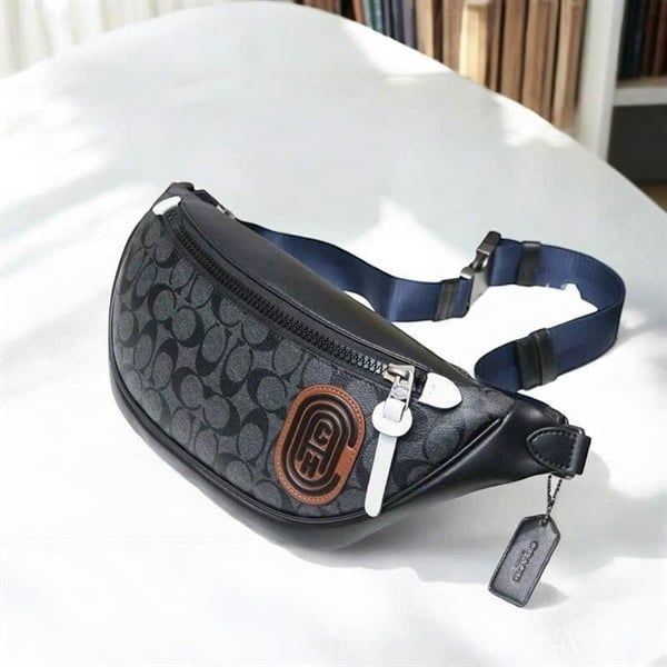 Túi Coach Rivington Belt Bag 7 In Signature Canvas DS Black