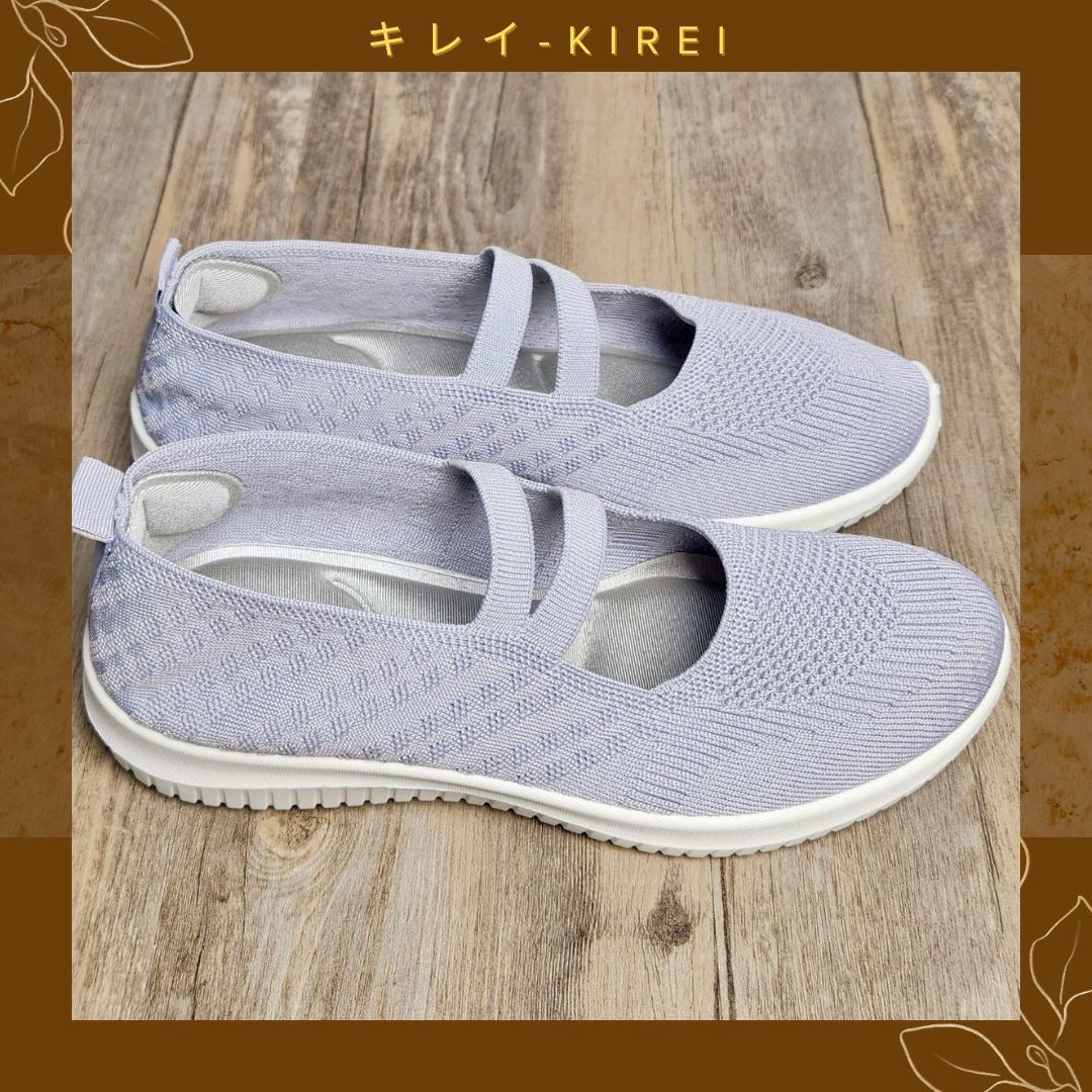 Giày Nhật búp bê Kirei walk straps knitted HD Xám