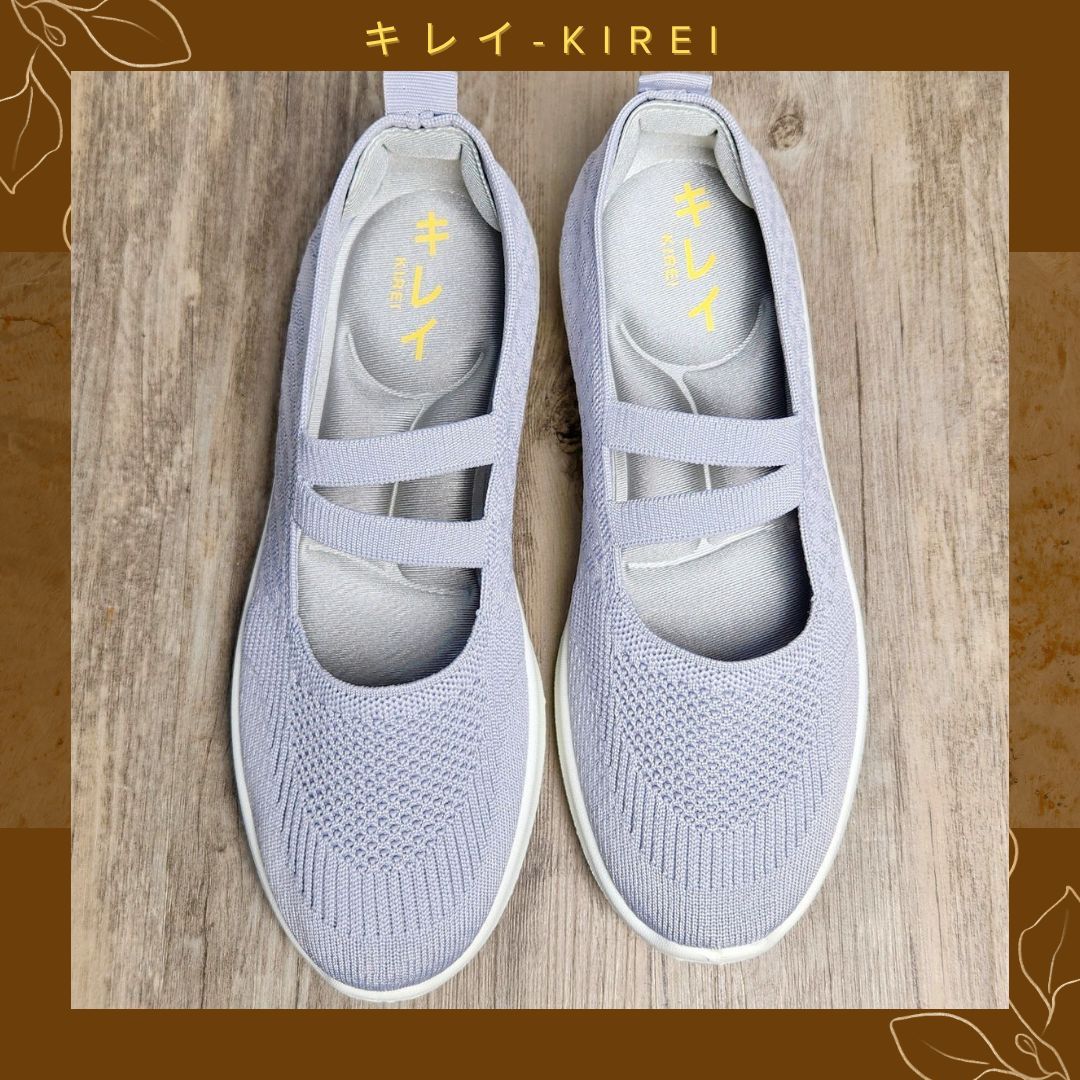 Giày Nhật búp bê Kirei walk straps knitted HD Xám