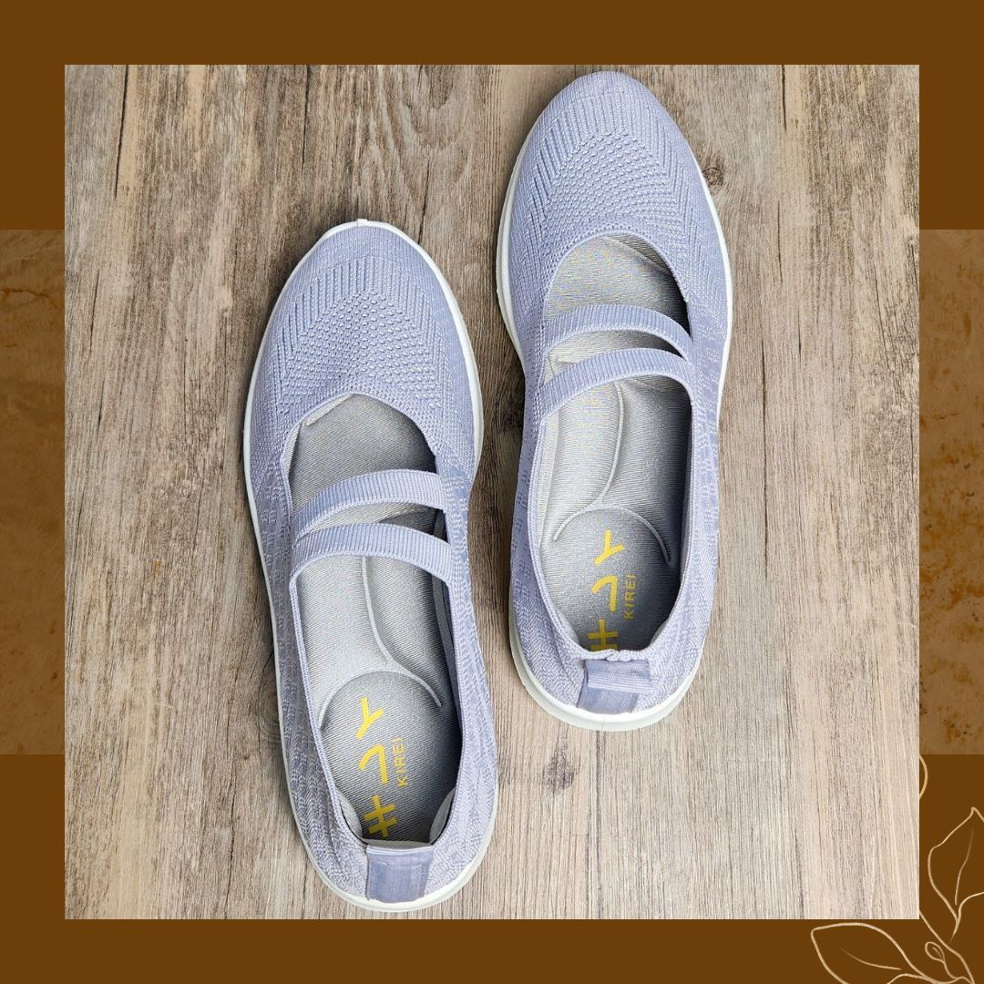 Giày Nhật búp bê Kirei walk straps knitted HD Xám