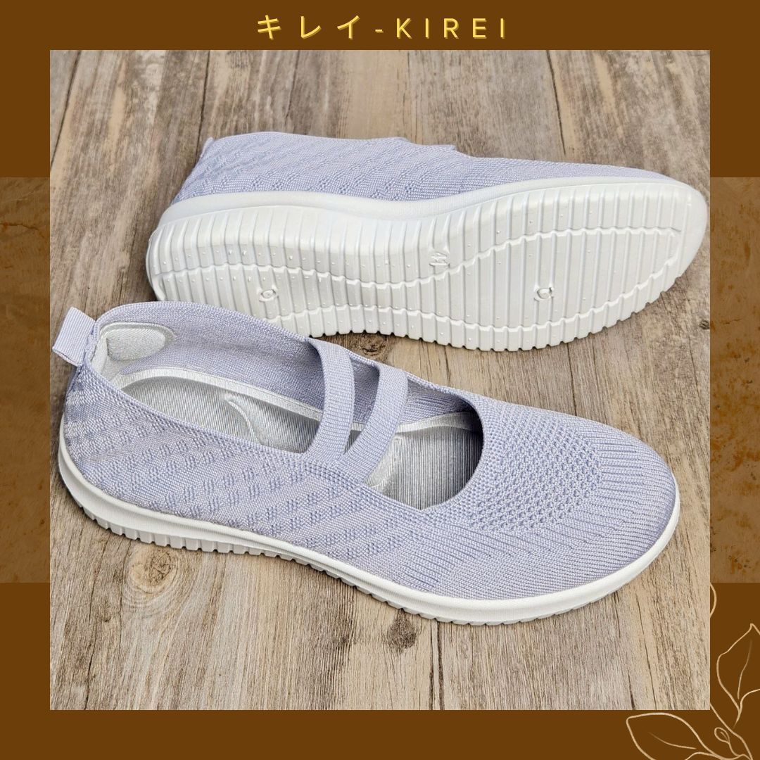 Giày Nhật búp bê Kirei walk straps knitted HD Xám