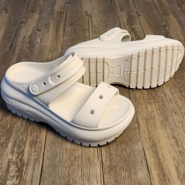 Dép Crocs Classic Mega Crush Sandal 3 Lớp MV White