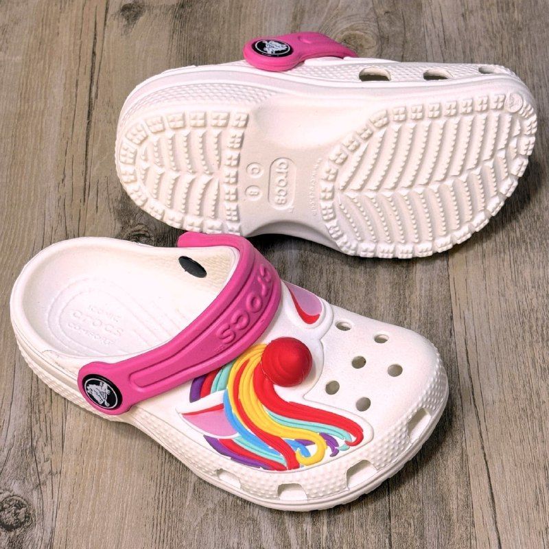Dép Crocs Kid Clog Unicorn HN White
