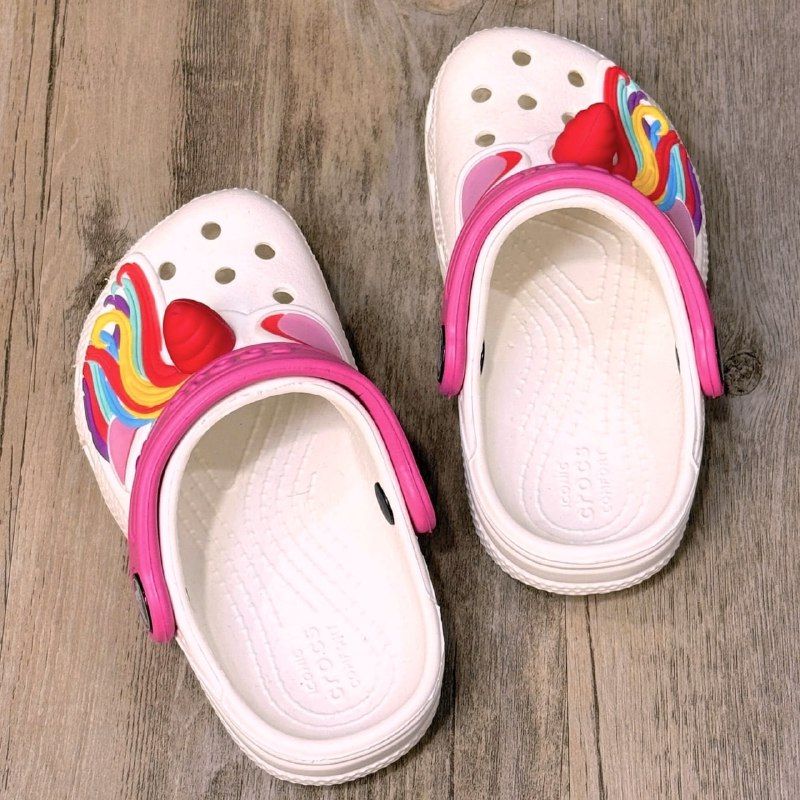 Dép Crocs Kid Clog Unicorn HN White