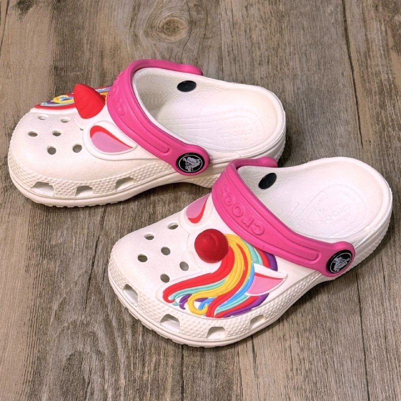 Dép Crocs Kid Clog Unicorn HN White