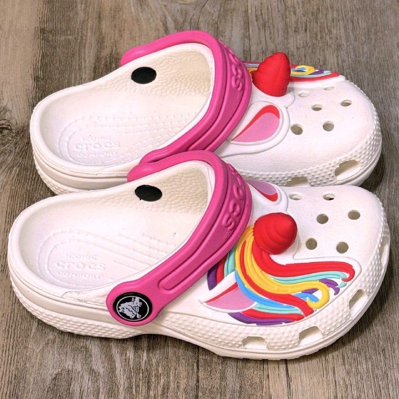 Dép Crocs Kid Clog Unicorn HN White